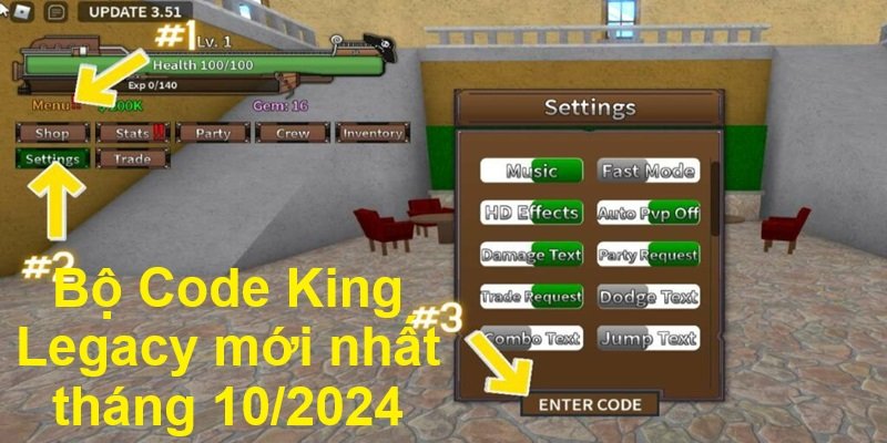 Bộ Code King Legacy mới nhất tháng 10/2024