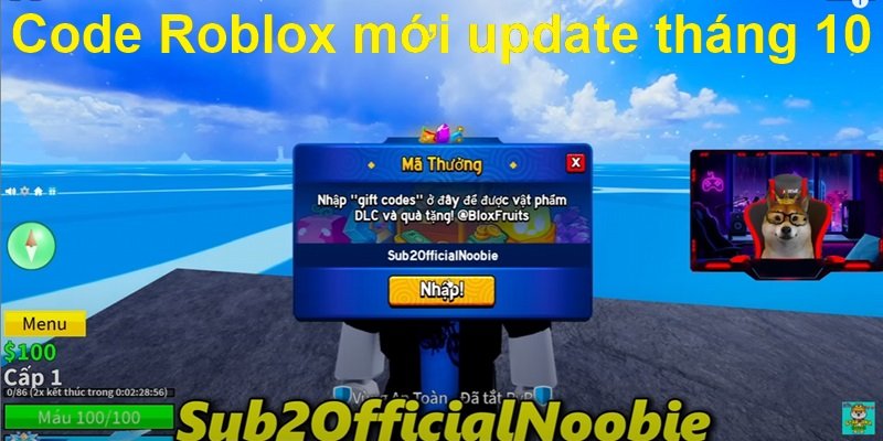 Code Roblox mới update tháng 10