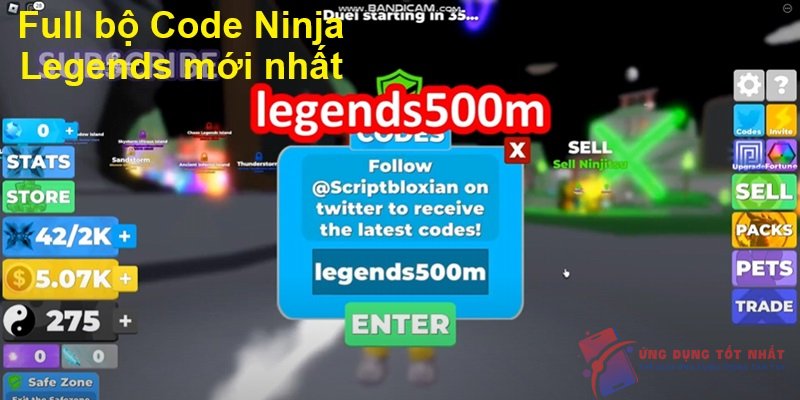 Full bộ Code Ninja Legends mới nhất