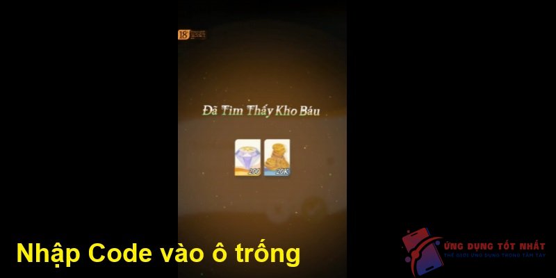 Nhập Code vào ô trống