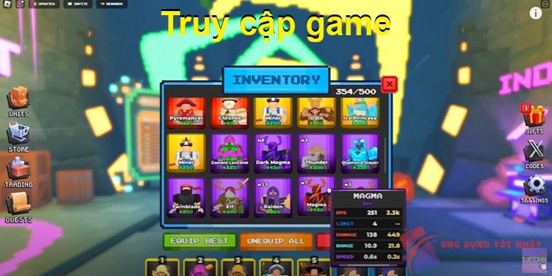 Truy cập game