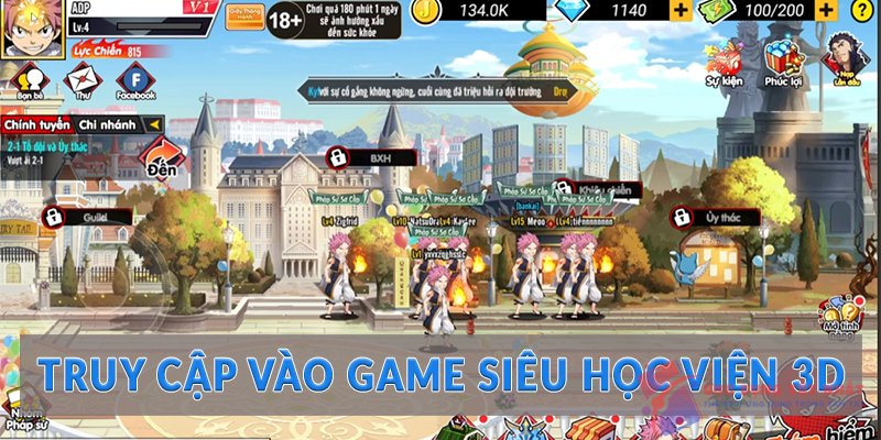 Truy cập vào game Siêu Học Viện 3D