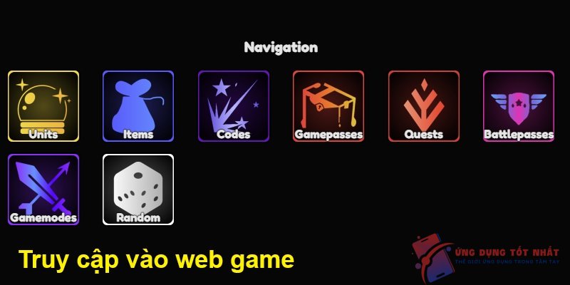 Truy cập vào web game