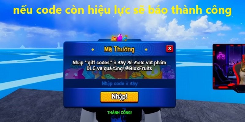 nếu code còn hiệu lực sẽ báo thành công