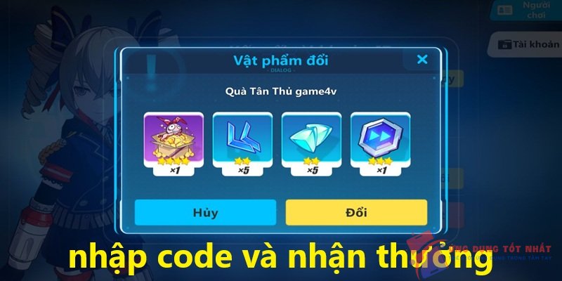 nhập code và nhận thưởng